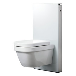 Wall-Mounted Geberit Monolith with White Glass - Toilets