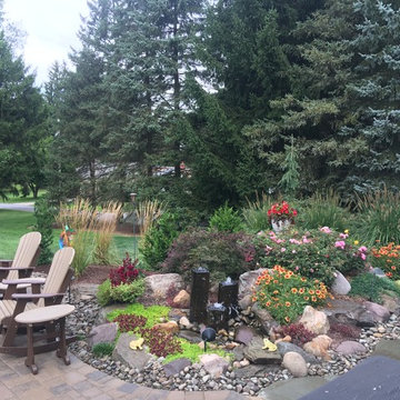Backyard Landscape Renovation w/ Basalt Column Fountain