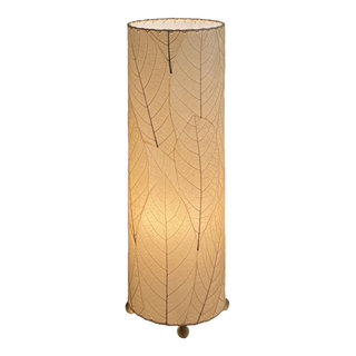 24 Inch Cocoa Leaf Cylinder Table Lamp - Tropical - Table Lamps - by ...