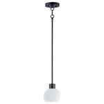 Maxim - Coraline One Light Mini Pendant - A charming collection of farmhouse inspired design. Satin White glass domes suspend from individually distributed tube arms. Available in Black Satin Nickel and a Bronze/Satin Brass combination. This transitional look offers an updated look for both traditional and modern settings.