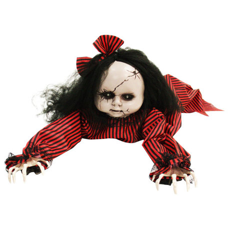 44" Animatronic Doll, Indoor/Outdoor Halloween Decoration