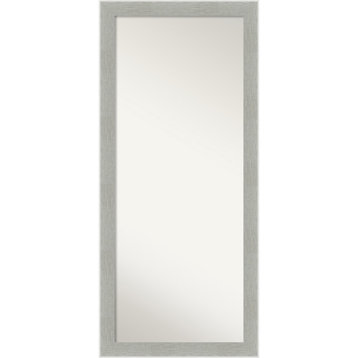 Glam Linen Grey Non-Beveled Full Length Floor Leaner Mirror - 29 x 65 in.