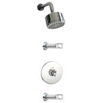 MCN Faucets - Fresh Thermostatic Tub and Shower Set, Polished Nickel - Confident lines, sleek polished nickel, and effortless elegance make the Fresh Thermostatic Tub and Shower Set a modern day treasure. Including the base, diverters, tub spout, and gorgeous rainfall showerhead, this system locks in and maintains your desired water temperature precisely to prevent any unpleasant hot or cold surprises. With simple yet alluring geometric inspired design, its versatility and eye-catching sophistication helps transform your bathroom into the luxurious contemporary paradise of your dreams. Authentically crafted in Italy.
