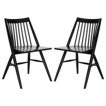 Safavieh Wren 19" Spindle Dining Chairs, Set of 2, Black