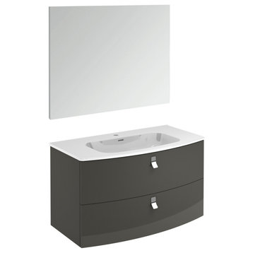 WS Bath Collections Rondo 100 Pack 1 Rondo 39" Single Vanity Set - Anthracite