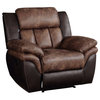 Jaylen Recliner in Toffee and Espresso Polished Microfiber