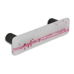 CKP - Art Glass Pull, Pink Confetti, Oil-Rubbed Bronze Base - Cabinet And Drawer Handle Pulls