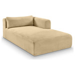Meridian Furniture - Shaggy Upholstered Chaise Lounge, Camel, Corduroy Performance Fabric - Indulge in the allure of the Camel Corduroy Performance Fabric Shaggy Chaise by Meridian Furniture. Its captivating design and luxurious Camel Corduroy Performance Fabric elevate any space with effortless elegance. Crafted with precision and durability in mind, this stunning piece becomes the focal point of gatherings, fostering moments of connection and warmth. Embrace sophistication and style with the Shaggy Chaise, a testament to exquisite taste and timeless beauty.