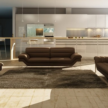 Astro Leather Sofa Set | Chocolate
