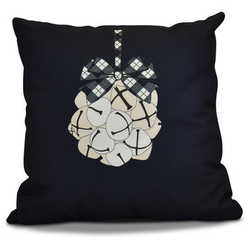 Decorative Holiday Outdoor Pillow Geometric Print, Navy Blue, 16"x16"