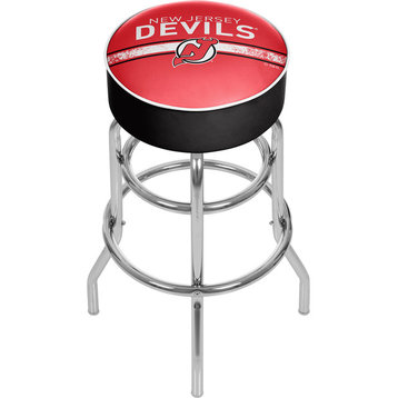 NHL Chrome Barstool With Swivel, New Jersey Devils