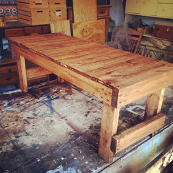Solid Wood Rustic Sunbeached Weathered Look Indoor/Outdoor Bench - Indoor Benches