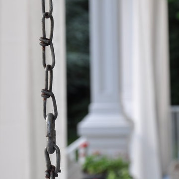 Create a stylish front porch with outdoor curtains