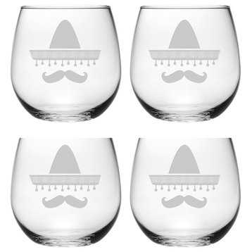 Fiesta Stemless Wine Glasses, Set of 4