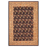 Bareens Designer Rugs - Shabby Chic Ziegler Brunilda Blue Beige Hand-Knotted Wool Rug - 6'3'' x 9'0'' - Enhance the ambiance of your home with this magnificent Persian-influenced Turkish hand-knotted rug made by skilled artisans capable of creating the most exceptional vegetable dyes and hand-spun wool. This exquisite handmade rug is a one-of-a-kind Peshawar Kafkaz, otherwise identified as Chobi, Chobi Peshawar, Oushak, or Ziegler rug. These handmade rugs are crafted in Pakistan utilizing superior-quality wool imported from Australia, New Zealand, and Korea in two types of weaves: the Persian weave and the Mori weave. This rug is meticulously crafted by hand using the finest natural vegetable dyes extracted from local plants. The artisans use a blend of hand-spun local and fine merino wool, resulting in a rug with a compelling texture, higher lanolin content, and longer staple. The artisans occasionally incorporate natural or artificial silk into the pile to enhance specific motifs. The finished product is an awe-inspiring execution of flawless design and an understated palette that exudes elegance.