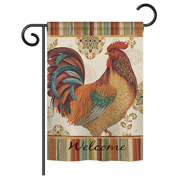 Welcome Rooster Nature, Everyday Garden Flag 13"x18.5"