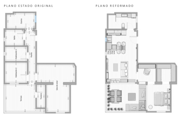 Antes y después: Un piso elegante y sofisticado en Madrid