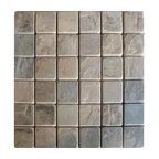 Golden White Tumbled Mesh-Mounted Quartzite Mosaic Tiles 2