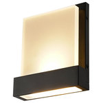 Kira Home - Kira Home Everett 7" 8W Integrated LED Bathroom / Wall Light, Rectangular - *[MODERN LED DESIGN] The modern wall sconce showcases a min century design, featuring a classy black finish that upgrades your bathroom or powder room. The rectangular acrylic lens emits a bright glow, making it a prime choice among interior designers and builders. The integrated up/down LEDs keep energy costs low and can be mounted upwards or downwards for your convenience