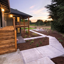 wood steps and deck