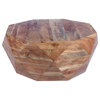 Benzara UPT-183796 Diamond Shape Wood Smooth Top Coffee Table, Natural Brown