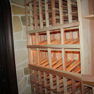 Premium Redwood High Reveal Display Custom Wine Racks, Dallas TX