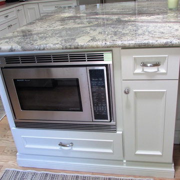 Island With Built In Sharp Microwave