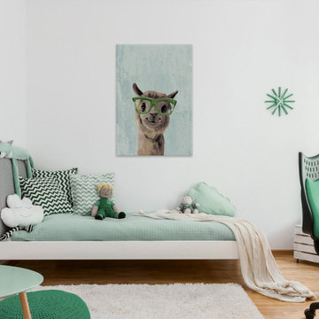 "Green Glasses" Painting Print on Wrapped Canvas