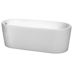 Wyndham Collection - Wyndham Collection Ursula 67" Acrylic Freestanding Bathtub in White/Chrome - Surround yourself with tranquility and comfort in the Ursula freestanding bathtub. Combining luxury with practicality, the oval, ergonomic design conforms to and supports your body as you stretch out and enjoy a deep, relaxing soak. With its gracefully shaped lines and elegant profile, this versatile bath complements a wide range of bathroom styles and offers easy installation. Definitely a talking point in any updated bathroom.