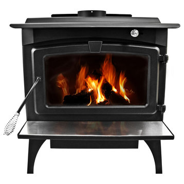 Pleasant Hearth 1800 Sq. Ft. Medium wood stove w/legs, lg ss ash lip, blower