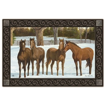 Winter Horse MatMates Decorative Doormat