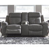 Signature Design by Ashley Jesolo Reclining Loveseat with Console in Dark Gray