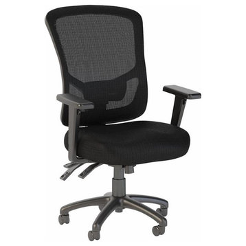 Pemberly Row High Back Contemporary Fabric Executive Office Chair in Black