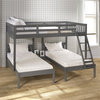 Donco Kids Full Over Double Twin Solid Wood Bunk Bed in Dark Gray