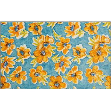 Mohawk Home Orange Blossom Blue 1' 6" x 2' 6" Kitchen Mat
