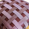 Purple N Plum Basket Weave, Purple Art Silk 22"x22" Pillow Covers