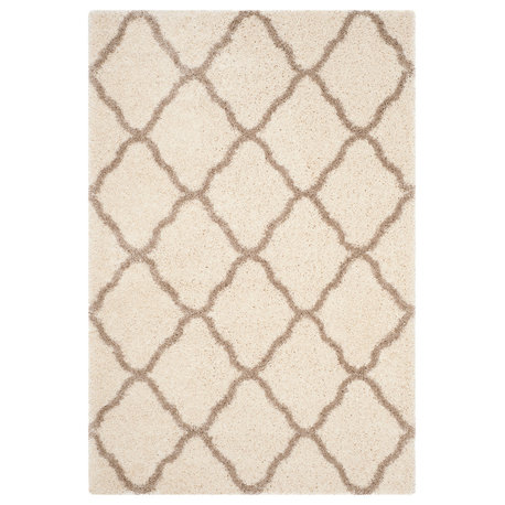 Safavieh Hudson Shag Collection SGH283 Rug, Ivory/Beige, 4' X 6'