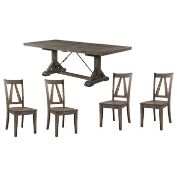 Flynn Dining Table With 4 Wooden Side Chairs