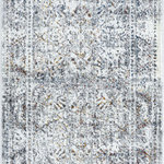Tayse - Ramona Traditional Damask Gray/Teal Runner Rug, 2.7'x10' - Summon the ideals of the past with this elegant damask high-low pile textured rug. Subtle colors mingle with a distressed appearance to form a unique design. Vacuum on high pile setting to remove debris taking care to avoid fraying the edges. Rotate periodically to extend the life of your investment.