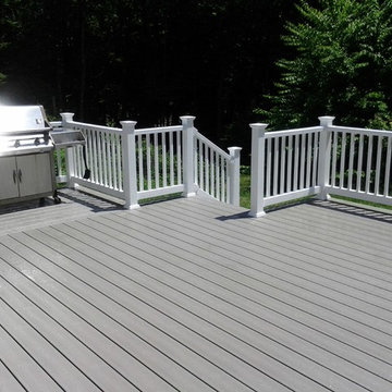 Composite Deck with composite railings with specific space for grill