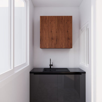 Modern Utility Sink and Cabinetry