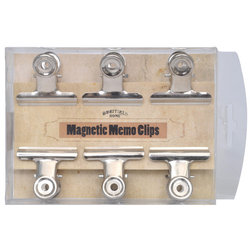 Industrial Door Hardware Magnetic Metal Clips, Silver, Set of 6