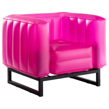 Mojow Eko Yomi Armchair Wood Frame Mattress Translucent with Lighting, Pink