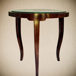 Metaphor | Elegant Round 3-Legged Side/Accent Table with Glass Top - Side Tables And End Tables