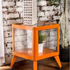 Furniture of America Elton Modern Metal Frame End Table in Orange