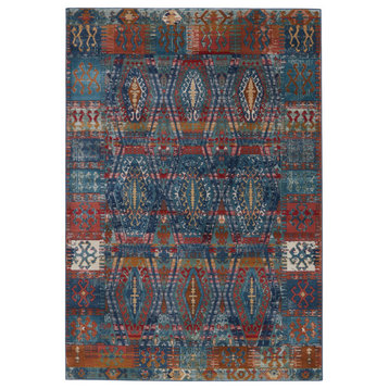 Vibe By Jaipur Living Miron Trellis Area Rug, Blue/Red, 7'6"x9'6"