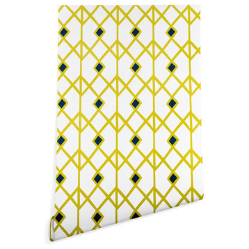 Deny Designs Heather Dutton Annika Diamond Citron Wallpaper, Yellow, 2'x10'
