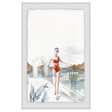 "Swim in Red" Framed Painting Print, 30"x45"