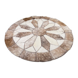 Luxury Premium Design Patchwork Area Rug / Round / European Import - Area Rugs