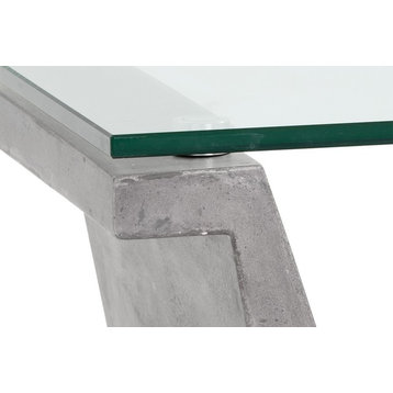 Hughes Custom Concrete and Glass Accent Table